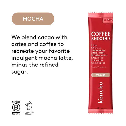 Kencko Mocha Organic Instant Coffee & Fruit Smoothie – 4 Pack (0.81 oz Packets) SCENTORA SCENTORA