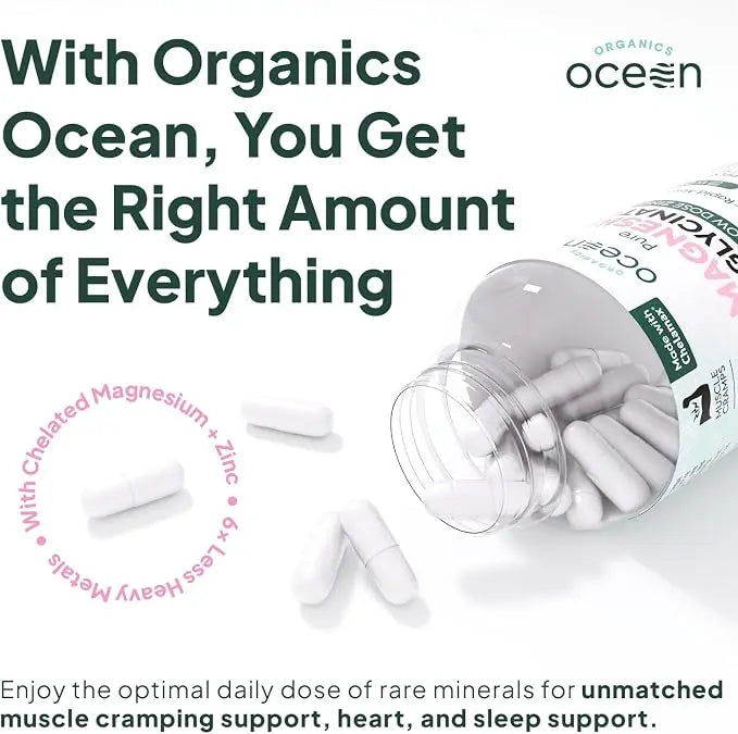 Organics Ocean Pure Magnesium Glycinate & Chelated Zinc | 90 Capsules NORTH WAVE SCENTORA