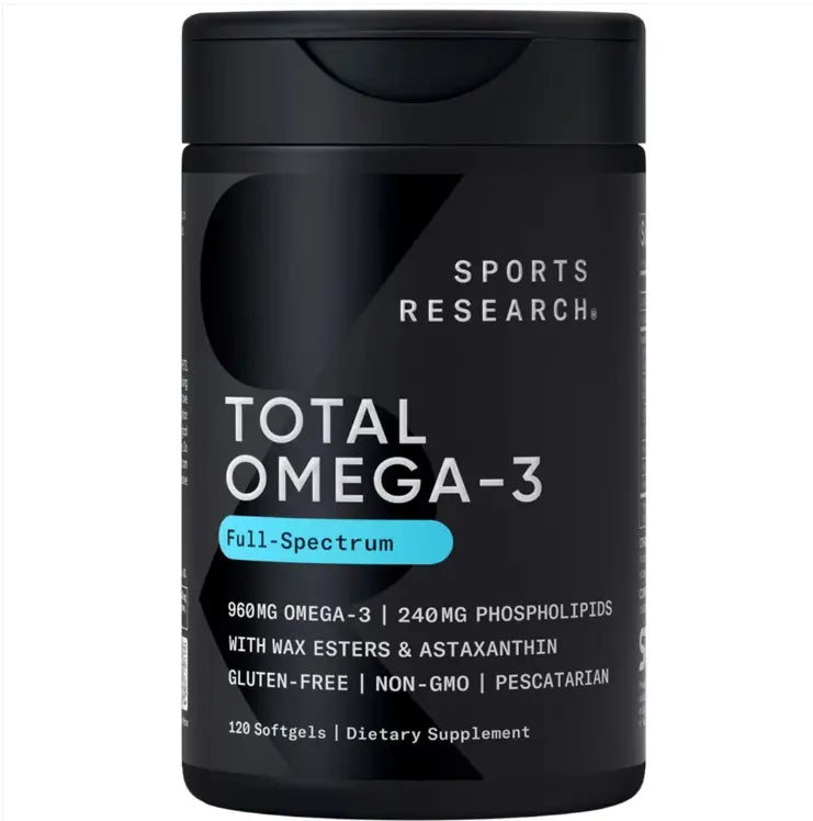 Sports Research Total Omega-3 Full-Spectrum 120 Softgels | 960mg Omega-3 Dietary Supplement SCENTORA SCENTORA