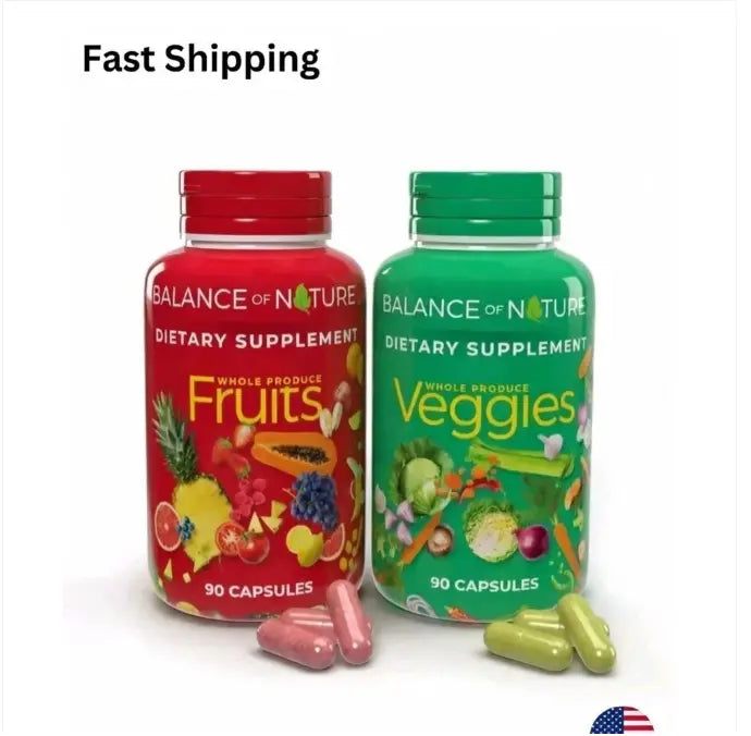 Balance of Nature Whole Produce Fruits & Vegetables Dietary Supplement, 90 Capsules Each, 2-Bottle Set SCENTORA SCENTORA