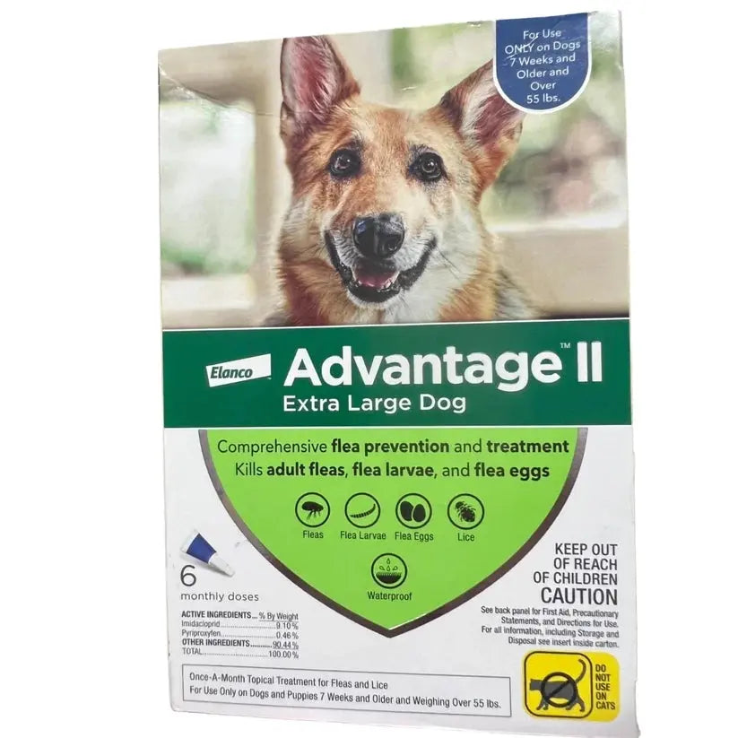 Advantage II Flea Treatment for Extra Large Dogs Over 55 lbs – 6 Doses (EPA Approved) SCENTORA SCENTORA