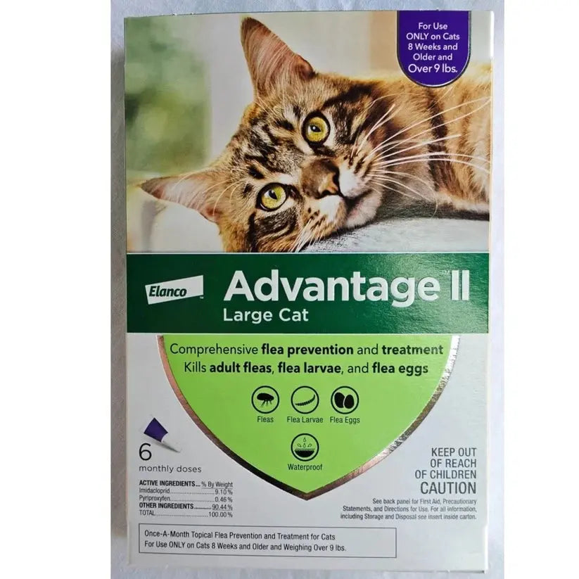 Advantage II Flea Treatment for Large Cats Over 9 lbs – 6 Month Supply (6 Doses) SCENTORA SCENTORA