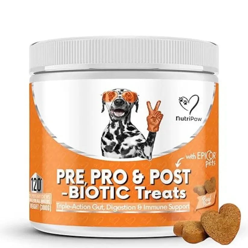 NutriPaw Pre, Pro & Postbiotic Digestive Treats for Dogs – Sensitive Tums, Scooting & Gut Health SCENTORA SCENTORA