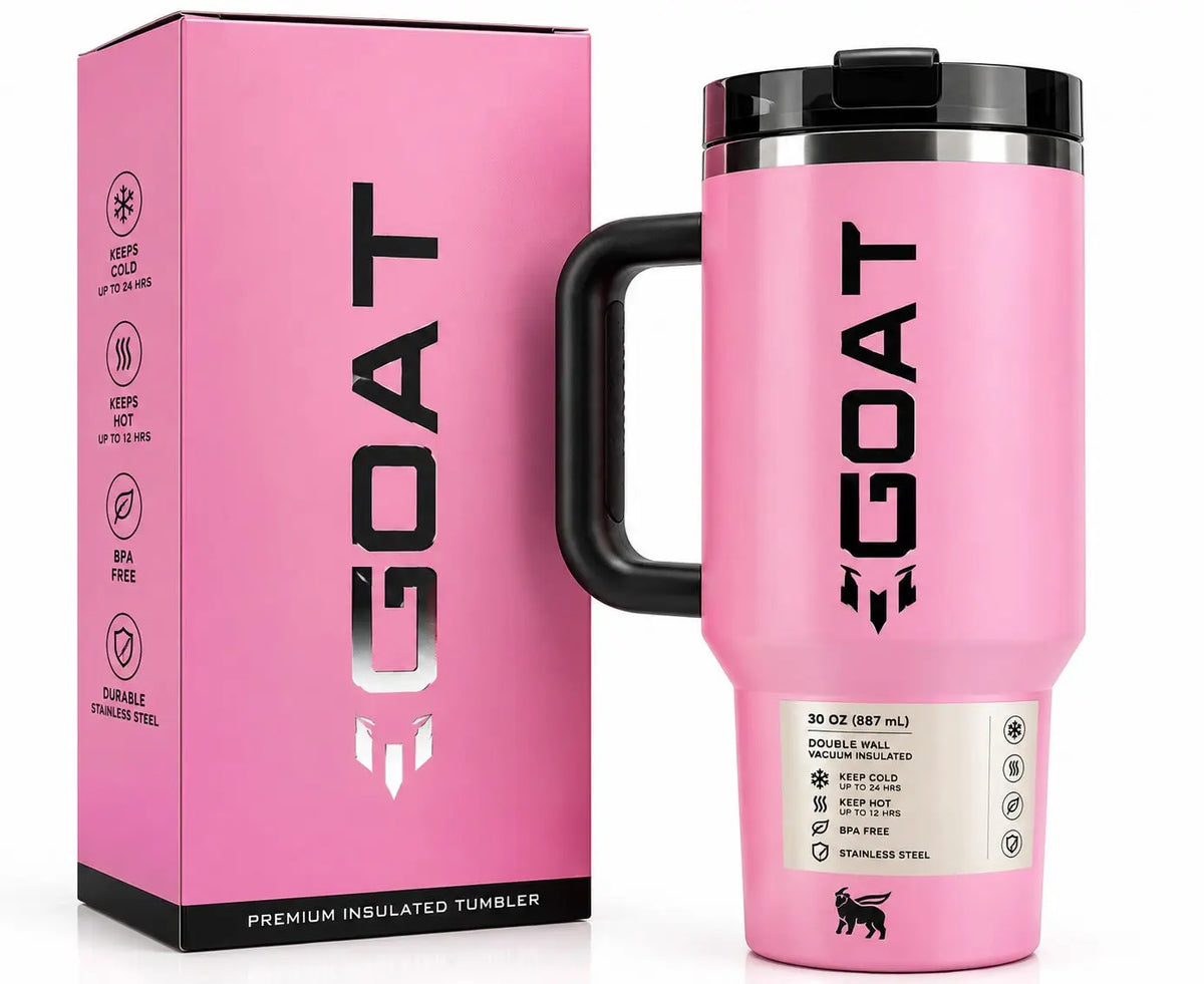 GOAT 30 oz Insulated Stainless Steel Tumbler with Box | Pink Travel Mug with Handle SCENTORA SCENTORA
