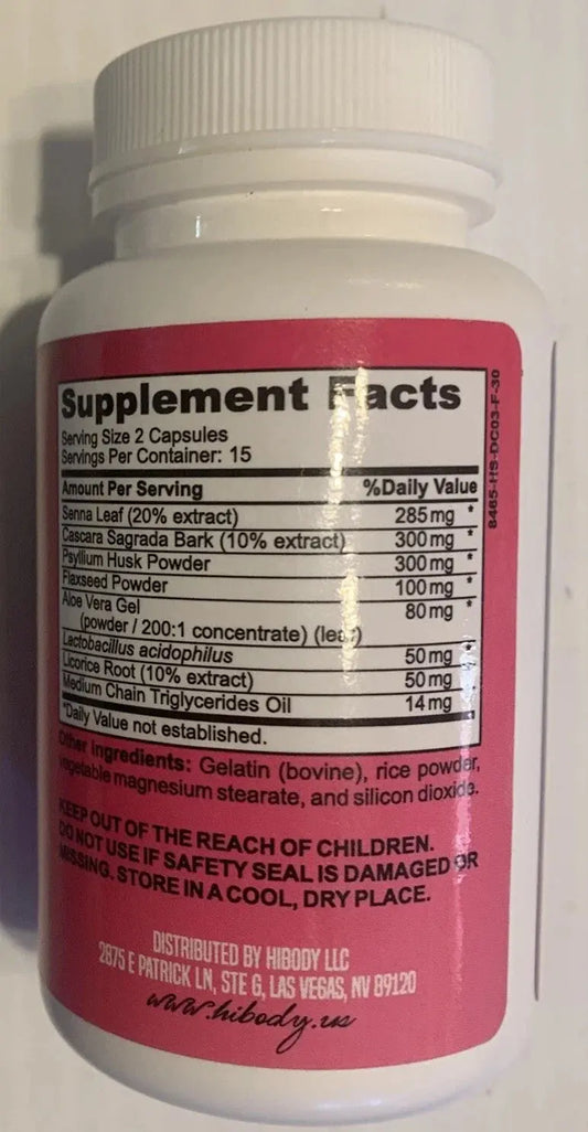 HIBODY Detox & Cleanse Colon Dietary Supplement - 30 Capsules NORTH WAVE SCENTORA