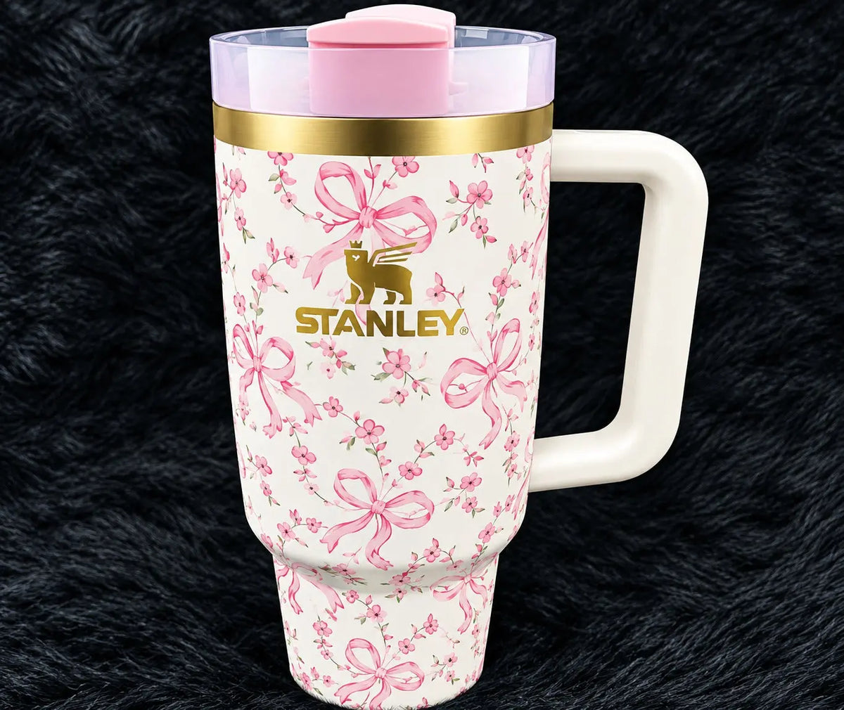 Stanley The Quencher H2.0 FlowState Tumbler - Pink Ribbon Floral Edition 40 oz NORTH WAVE   SCENTORA